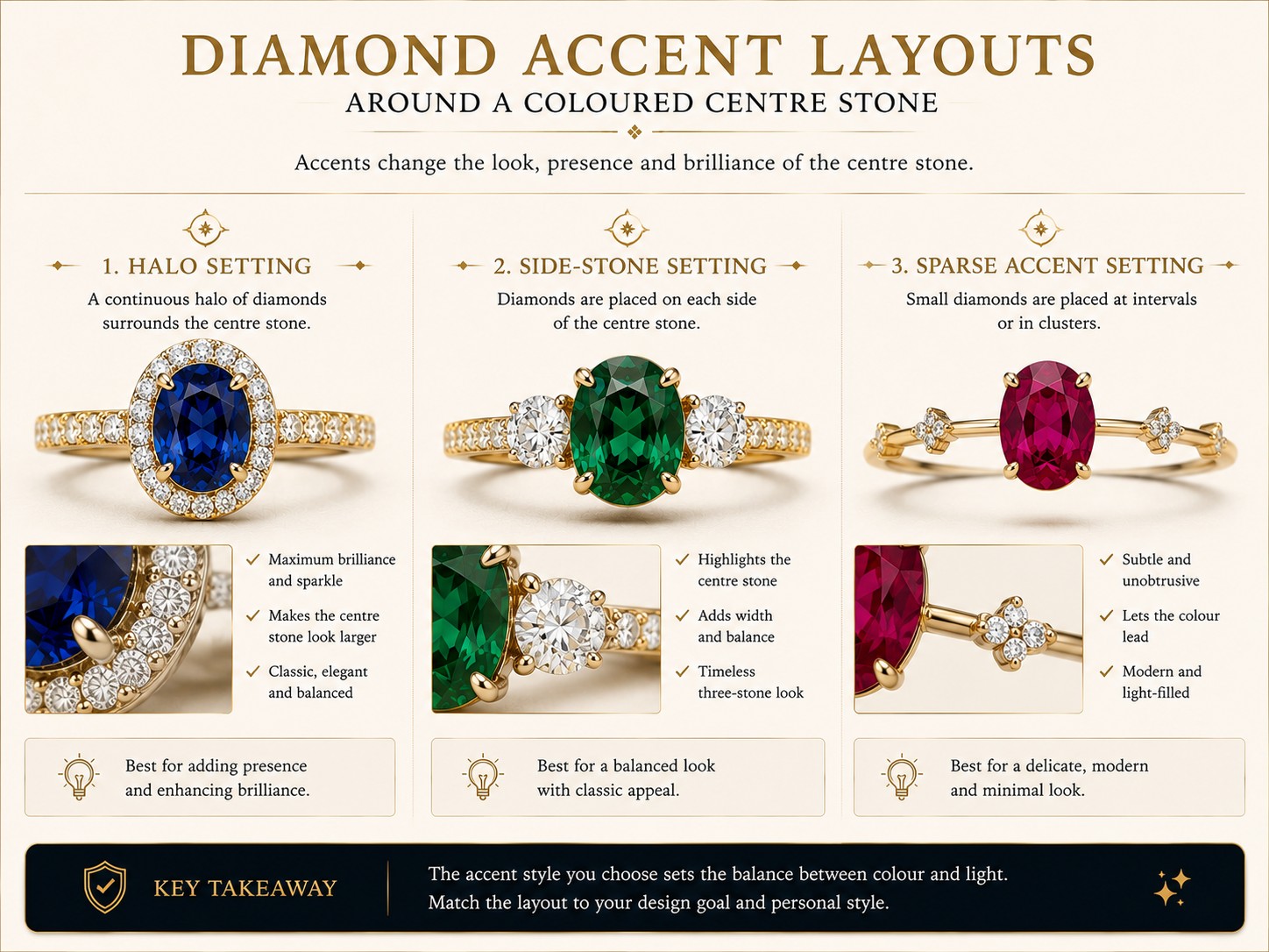 Accent Layout Impact A halo accent ring layout