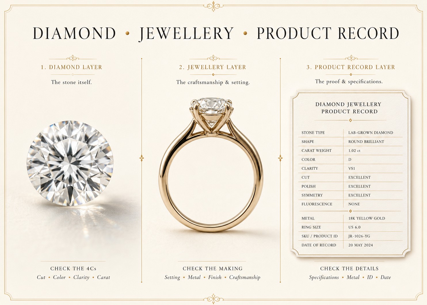 7. Check Diamond Shape and Cutting Style Diamond shape colour clarity cut report verification lab-grown jewellery checklist